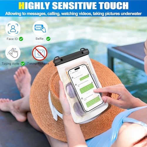 Waterproof Phone Pouch for Phone, Floating Large Capacity Dry Bag Stores Sunscreen, Sunglasses, Waterproof Bag for Beach, Swimming, Kayaking for iPhone 16 15 14 11 Pro Max & Galaxy S24 S21