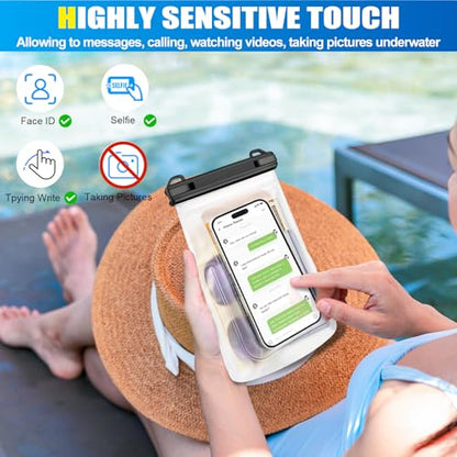 Waterproof Phone Pouch for Phone, Floating Large Capacity Dry Bag Stores Sunscreen, Sunglasses, Waterproof Bag for Beach, Swimming, Kayaking for iPhone 16 15 14 11 Pro Max & Galaxy S24 S21