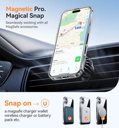 CANSHN Magnetic for iPhone 16 Case Clear, Upgraded [Full Camera Protection] [Compatible with Magsafe] Non-Yellowing Protective Shockproof Bumper - Clear - color: Clear, size: iPhone 16 (6.1 Inch,2 Lens)