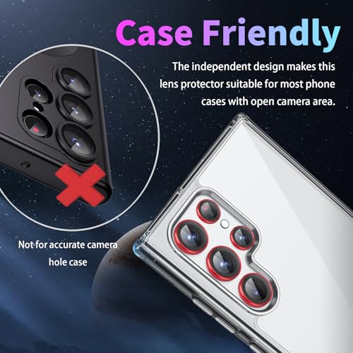 Camera Lens Protector for Samsung Galaxy S24 Ultra, Red - color: Red