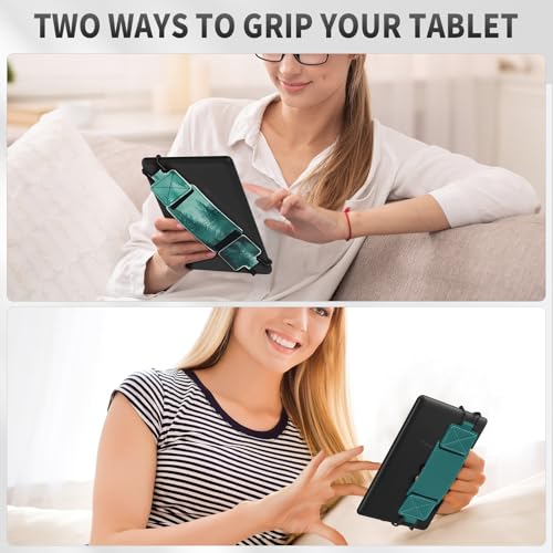 MoKo 2 Pack Hand Strap for 6-8" Kindle eReaders Tablets, Emerald+Forest - color: Emerald+Forest Green