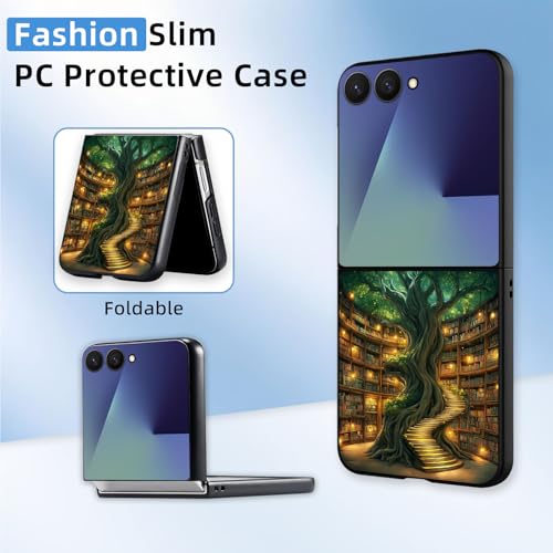 for Z Flip 7 Case Ultra Thin 1.2mm Matte Hard PC Phone Cover- Anti-Scratch Anti-Fingerprint Slim Fit Shockproof Protection Cover for Samsung Galaxy Z Flip 7 Case,Enchanted Library - color: Enchanted Library