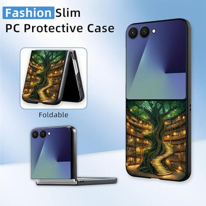 for Z Flip 7 Case Ultra Thin 1.2mm Matte Hard PC Phone Cover- Anti-Scratch Anti-Fingerprint Slim Fit Shockproof Protection Cover for Samsung Galaxy Z Flip 7 Case,Enchanted Library - color: Enchanted Library