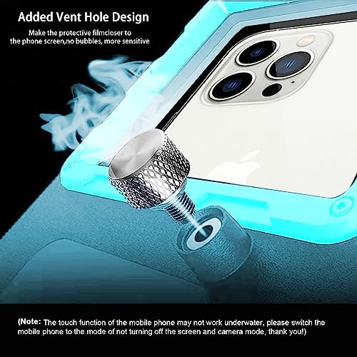 Professional Waterproof Diving Case for Snorkeling, 15M/50FT Underwater Photo & Video Protective Housing Lanyard for iPhone 17/16/15/14/13-11Pro Max/Samsung S25/S24/S23/S22/S21Ultra/Plus Teal-Blue