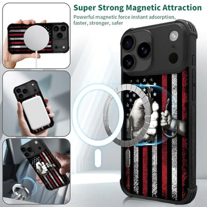 case for iPhone 17 Pro,Compatible with Magsafe,All-Round Protection Shockproof Anti-Scratches TPU Case Cover-Fishing American Flag - color: Fishing American flag, size: IPhone 17 Pro