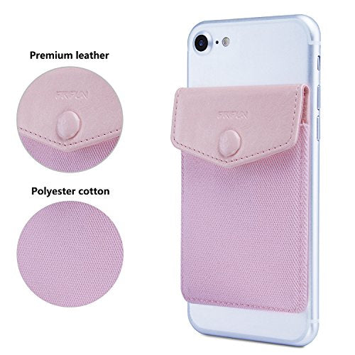 Ultra-Slim Self Adhesive Credit Card Leather Wallet - color: Pink