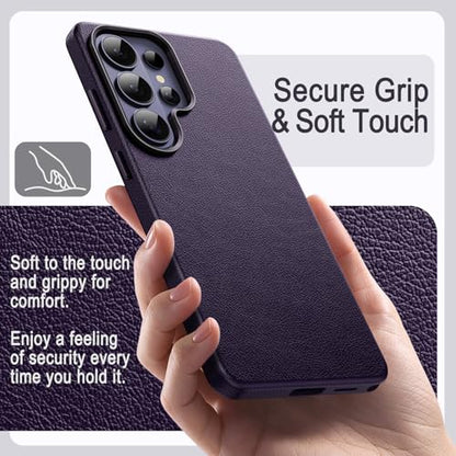JETech Vegan Leather Case for Samsung Galaxy S26 Ultra, Heron Purple | Compatible with MagSafe, Anti-Slip Grip Phone Cover, Metal Button, Soft Microfiber Lining - color: Heron Purple, size: Galaxy S26 Ultra