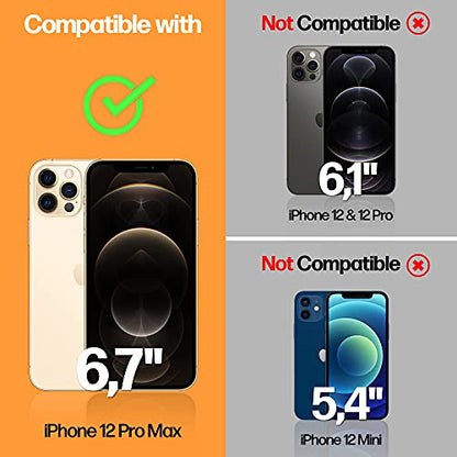 Power Theory Designed for iPhone 12 Pro Max Privacy Screen Protector Tempered Glass Anti Spy protection [9H Hardness], Easy Install Kit, 99% HD Bubble Free Case Friendly, Anti-Scratch, 2 Pack - size: iPhone 12 Pro Max [2-Pack]