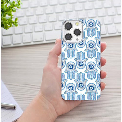 for iPhone 14 Pro Max Case for Women Girl, Full Protective Shockproof Slim Soft TPU Clear Phone Cover Cases Design for iPhone 14 ProMax,Cool Magic Blue Golden White Turkey Evil Eye Hamsa Eye - color: Blue Golden White Evil Eye Hamsa Eye