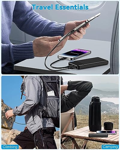 AsperX 10000mAh Portable Charger Dual USB Power Bank Battery Pack - color: Black