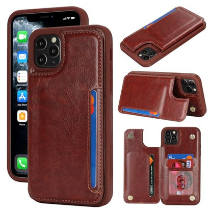 iCoverCase Compatible with iPhone 11 Pro Phone Case with Card Holder, Wallet Case for Women Men RFID Blocking PU Leather Protective Case 5.8 Inch (Dark Brown) - color: Dark Brown