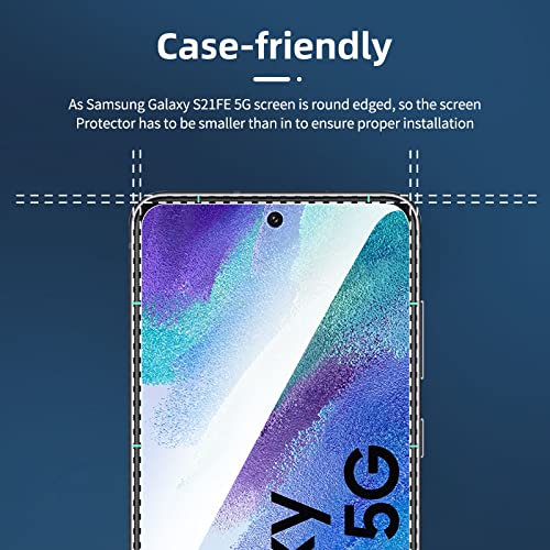 NEW'C 3 Pack Designed for Samsung Galaxy S21 FE 5G Screen Protector Tempered Glass,Case Friendly Scratch-proof, Bubble Free, Ultra Resistant - size: S21 FE 6.4 inches