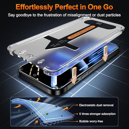 2 Pack for iPhone 15 Privacy Tempered Glass Screen Protector 6.1 Inch, 9H Hardness, Scratch Resistant with Updated Easy Installation Tool
