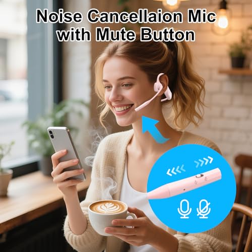 Open Ear Bluetooth Headphones (Pink) - color: Pink