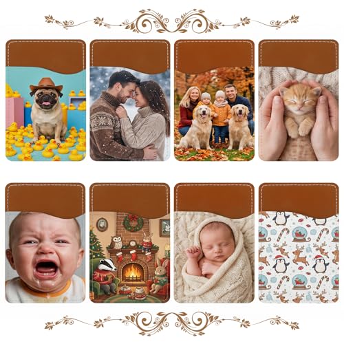 25 Pcs Sublimation Blank Phone Wallet PU Leather Phone Card Holder Transfer