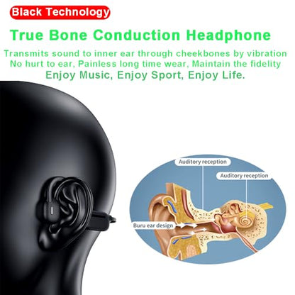 IHAO Swimming Headphones True Bone Conduction Open Ear Headset MP3 Player Built-in 32G Memory IP68 Underwater Waterproof Stereo Bluetooth Earphone for Driving Bicycling Running Skiing-White - color: Swim Headphone White