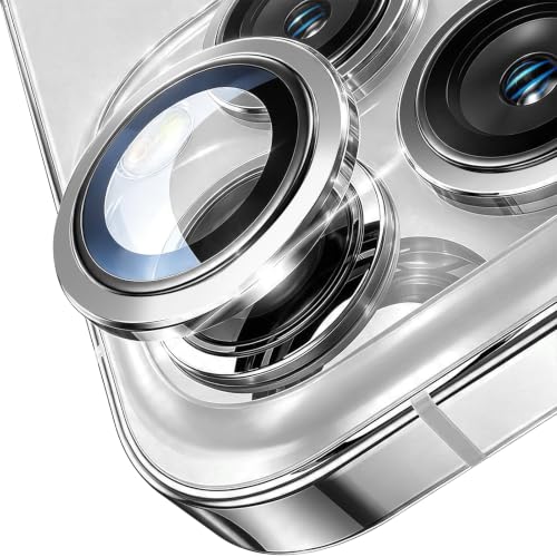TENOC Camera Lens Protector for iPhone 13 Pro & 13 Pro Max, Silver - color: Silver