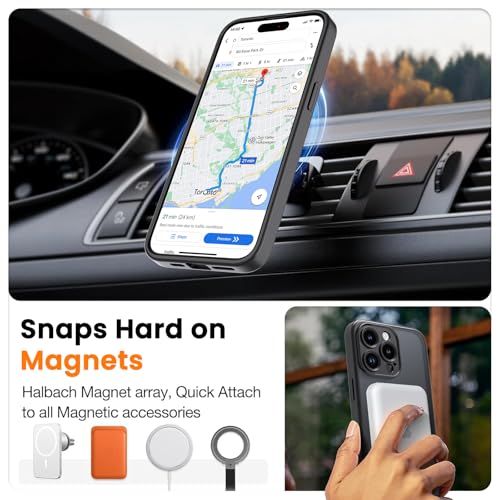 Magnetic Case for iPhone 13 Pro 6.1-Inch, [Compatible with Magsafe][Full Camera Protection] Ultra Slim Translucent Matte Shockproof Protection Phone Cover-Black - color: Black, size: iPhone 13 Pro