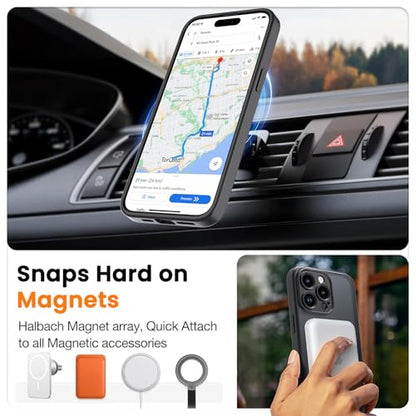 Magnetic Case for iPhone 13 Pro 6.1-Inch, [Compatible with Magsafe][Full Camera Protection] Ultra Slim Translucent Matte Shockproof Protection Phone Cover-Black - color: Black, size: iPhone 13 Pro