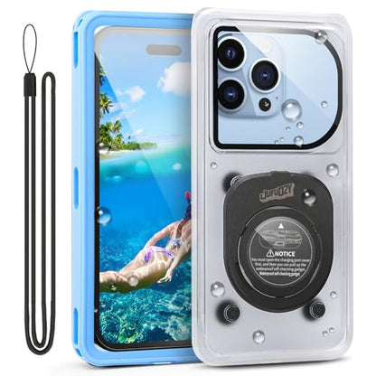Waterproof Phone Pouch,IPX8 Waterproof Phone Case for Beach & Floating Essentials,Phone Waterproof Pouch with Lanyard, Universal Case Up to 6.9" for iPhone,Samsung (Blue) - color: Blue