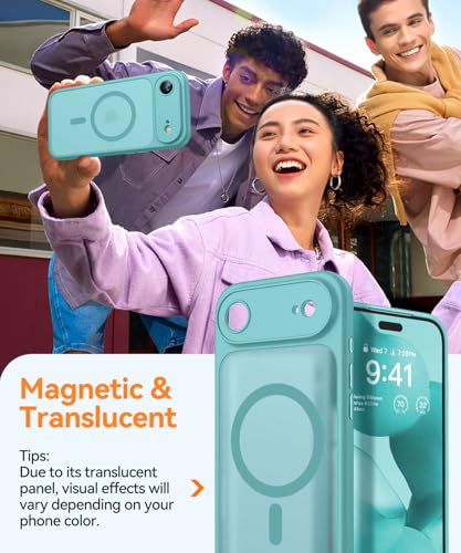 CANSHN Magnetic Compatible with iPhone Air Case(6.5 Inch), Upgraded [Full Camera Protection] [Compatible with Magsafe] [Translucent Matte] Shockproof Phone Cover for iPhone 17 Air Case,Teal - color: Teal, size: iPhone Air (6.9 Inch,1 Lens)