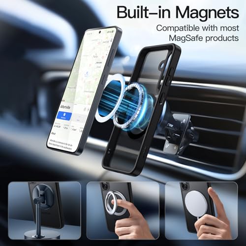 JETech Magnetic Case for Samsung Galaxy S25, Black - color: Black, size: Galaxy S25