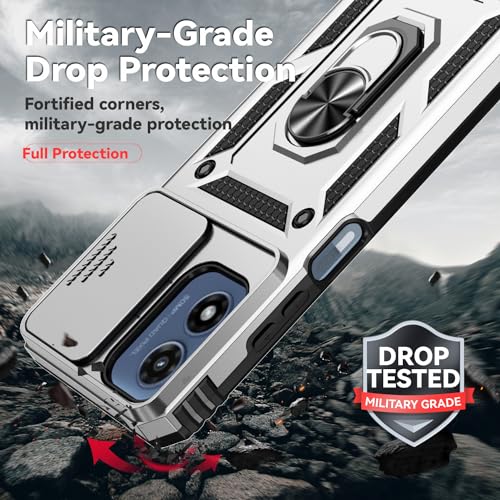 SunStory for Motorola Moto G Play 4G 2024 Case with Kickstand,Silver - color: Silver