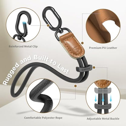 SURPHY Phone Wrist Strap, Keychain Wristlet, Phone Lanyard with Tether Tab - color: Black & Brown