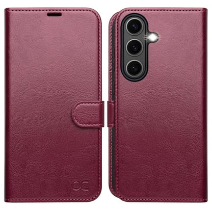 OCASE Compatible with Galaxy S25 Wallet Case, PU Leather Flip Folio Case with Card Holders RFID Blocking Kickstand [Shockproof TPU Inner Shell] Protective Phone Cover 6.2 Inch 2025, Burgundy - color: Burgundy, size: Samsung Galaxy S25