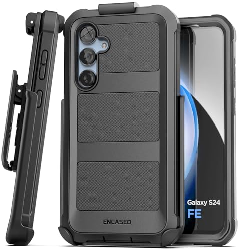 Encased Belt Case for with Samsung Galaxy S24 FE with Screen Protector and Holster Clip, Full Body Rugged Cover (for FE-Model Only) - size: S24 FE