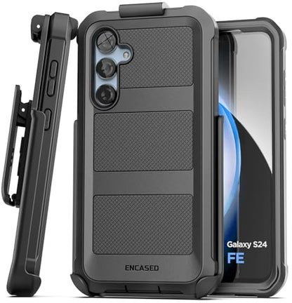 Encased Belt Case for with Samsung Galaxy S24 FE with Screen Protector and Holster Clip, Full Body Rugged Cover (for FE-Model Only) - size: S24 FE