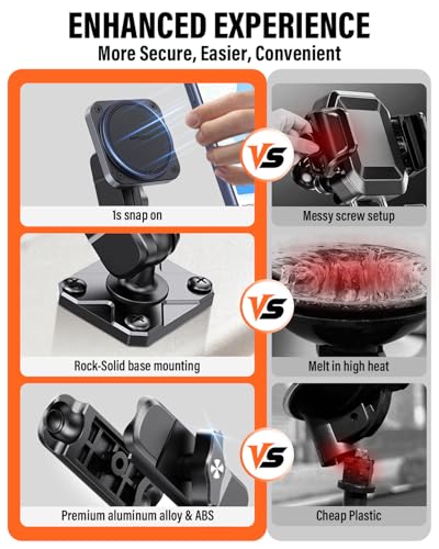 APPS2Car Alloy Magnetic Phone Mount for Boat/Truck/Car/Wall, Drill Base