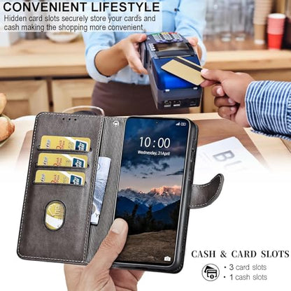 for iPhone SE 2022/7/8/SE 2020 Wallet case, Gray-Cube | 3 Card Holders, Kickstand, Shockproof TPU Shell, PU Leather, Magnetic Closure, Protective Flip Folio Cover, Women - color: 10