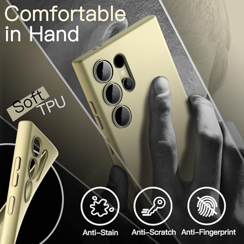 JETech Slim Case for Samsung Galaxy S24 Ultra, Titanium Yellow | Camera Lens Protection, Soft TPU Design, Matte Finish, Shockproof Protection - color: Titanium Yellow, size: S24 Ultra