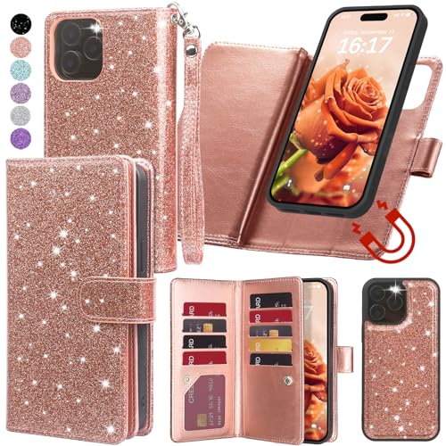 Varikke for iPhone 13 Pro Max Case Wallet Magnetic Detachable, Rose Gold - color: (Standard) Rose Gold, size: iPhone 13 Pro Max 6.7"