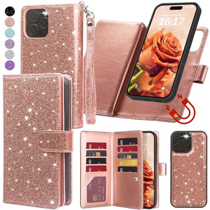 Varikke for iPhone 13 Pro Max Case Wallet Magnetic Detachable, Rose Gold - color: (Standard) Rose Gold, size: iPhone 13 Pro Max 6.7"