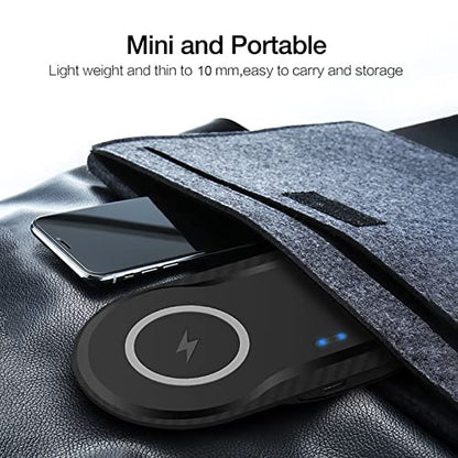 40W Wireless Charging Pad, Dual 20W Fast Wireless Charging Mat for Samsung Galaxy S25,S24,S23/Note 20/10/Buds,15W Wireless Charger Station for iPhone 17 16 15 14 13 8/SE/X/XS (Black) - color: Black
