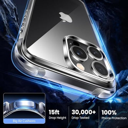 5 in 1 Clear Case for iPhone 16 6.1-Inch, with 2 Pack Full Coverage Tempered Glass Screen Protectors and Camera Lens Protectors, Non-Yellowing Shockproof Bumper Phone Cover - size: iPhone 16
