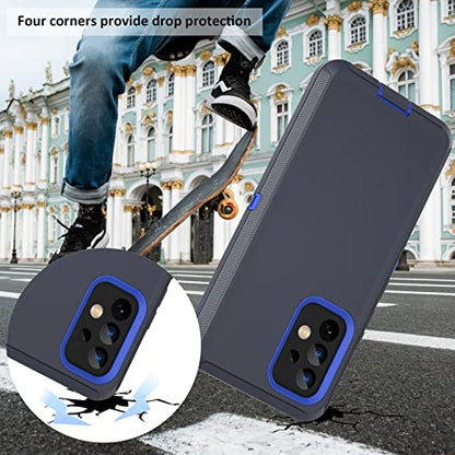 Compatible with Samsung Galaxy A53 5G Case, with Belt Clip Holster Heavy Duty Rugged Shockproof Full Body Protection Kickstand Phone case for Samsung Galaxy A53 5G (Blue) - color: Blue