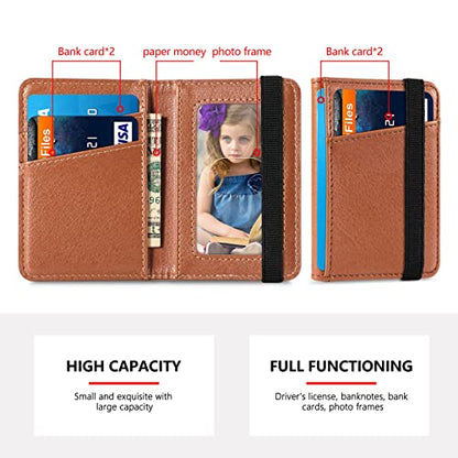 Wallet Stick on Phone Case, Credit Card Holder for Back of Phone Cases Flip Leather Wallet Sleeve Pouch Compatible with iPhone, Samsung Galaxy Android Most Smartphones Brown - color: Brown
