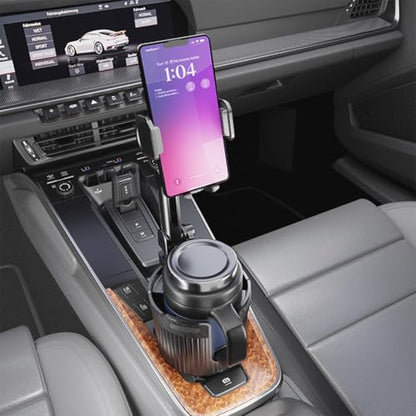 Car Cup Holder Phone Mount, 2 in 1 360° Rotation Long Arm Vehicle Cup Cell Phone Holder Expander with Adjustable Base, Automotive Drink Bottles Smartphones Stand, Universal Fit (Green) - color: Green