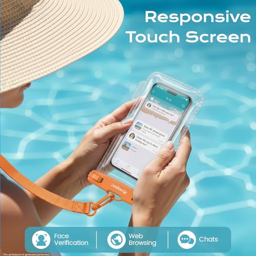 Rynapac Waterproof Phone Pouch 2 Pack, Waterproof Phone Case, [Up to 8.5''] | Face Unlock, Touchscreen, Durable IPX8 Dry Bag for iPhone 17 16 15 Pro Max, Includes Lanyard, Beach & Cruise Essentials 2026 - color: [Mint + Black] Waterproof Phone Pouch
