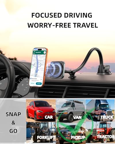1Zero for Magsafe Car Phone Mount 14-Inch Gooseneck Long Arm Extension - color: 2026 Upgraded for Magsafe