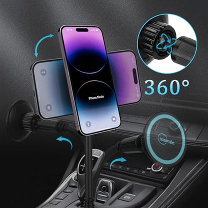 Cup Holder Phone Holder for Car, Car Phone Mount for Magsafe - color: Blue