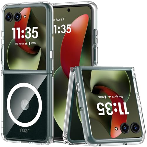 OWKEY for Motorola Razr Ultra 2026/2025 Case, Compatible with MagSafe, Magnetic Translucent Back Protective Cover for Razr Ultra2026/2025 Case (Clear) - color: Motorola Razr Ultra 2026/2025 Clear