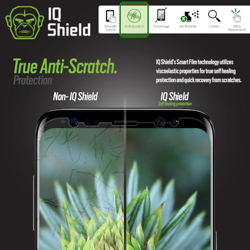 IQShield Screen Protector Compatible with Galaxy S8 5.8 inch (2017)(2-Pack)(Case Friendly)(Updated Version) Anti-Bubble Clear TPU Film - size: 5.6 INCH