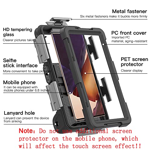 Waterproof Underwater Snorkeling Diving Phone Case for iPhone 16/15/14/13/12/11 Pro Max Mini and Galaxy S25/S24/S23/S22/S21 Ultra Plus Professional [15m/50ft] Photo Video Cover (SG Black)