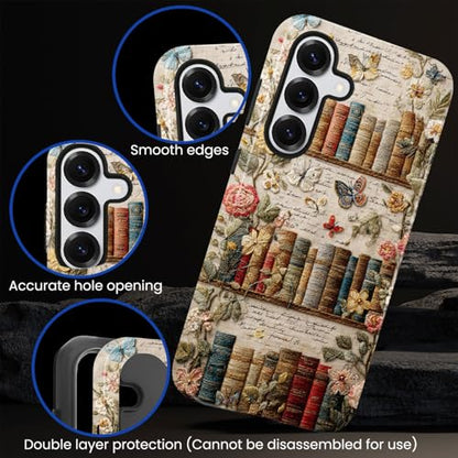 Compatible with Samsung Galaxy S25 Case,Glossy Case All-Round Protection Shockproof Anti-Scratches TPU Cover,Cases for Man Woman-Antique Bookshelf - color: Antique Bookshelf, size: Galaxy S25