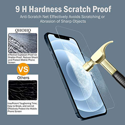QHOHQ 3 Pack Screen Protector for iPhone 12 Pro Max 6.7" with 2 Pack Tempered Glass Camera Lens Protector, Ultra HD, 9H Hardness, Scratch Resistant, Easy Install - Case Friendly - size: iPhone 12 Pro Max 6.7 Inch