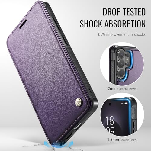 for Samsung Galaxy S26 Ultra - Slim Case Magnetic Wallet, Purple - color: Purple, size: Galaxy S26 Ultra